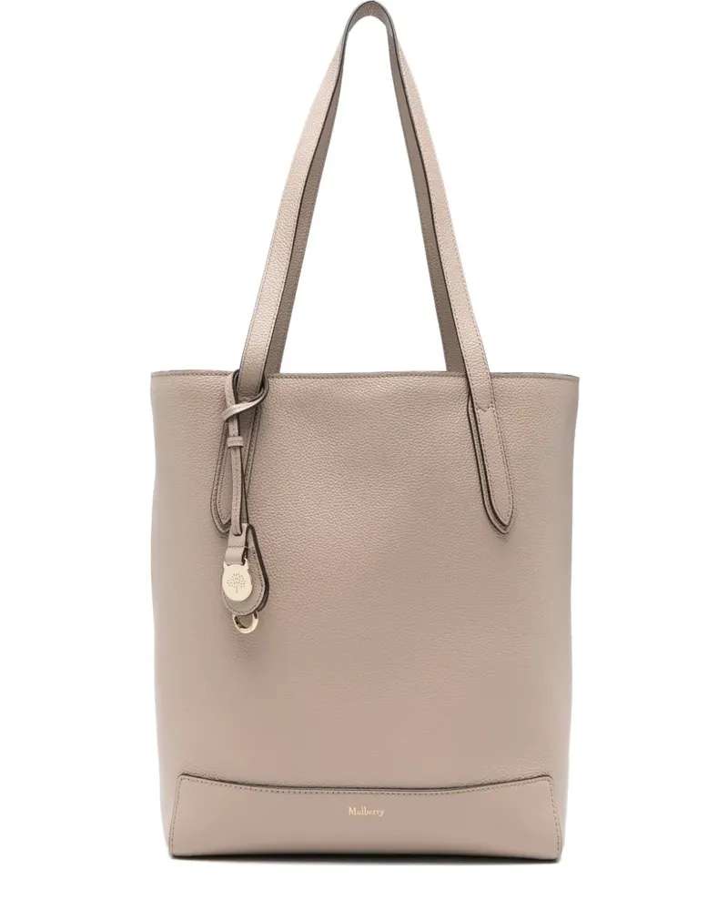 Mulberry grained-leather tote bag - Nude Nude