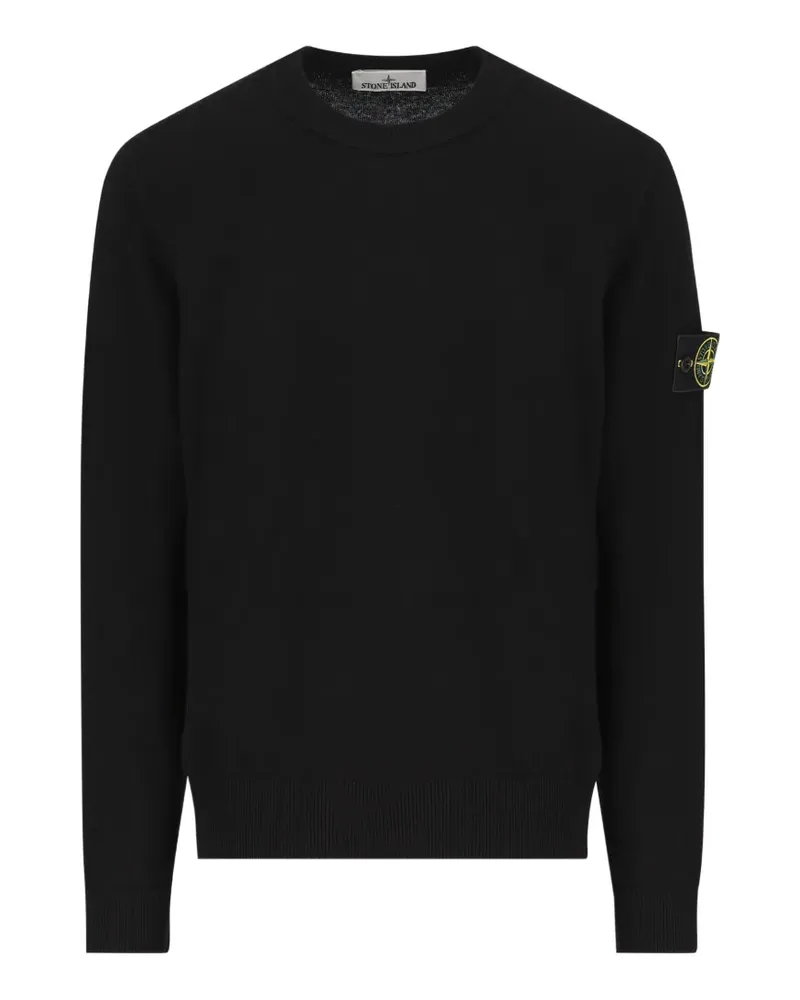 Stone Island Sweatshirt mit Logo-Patch - Schwarz Schwarz