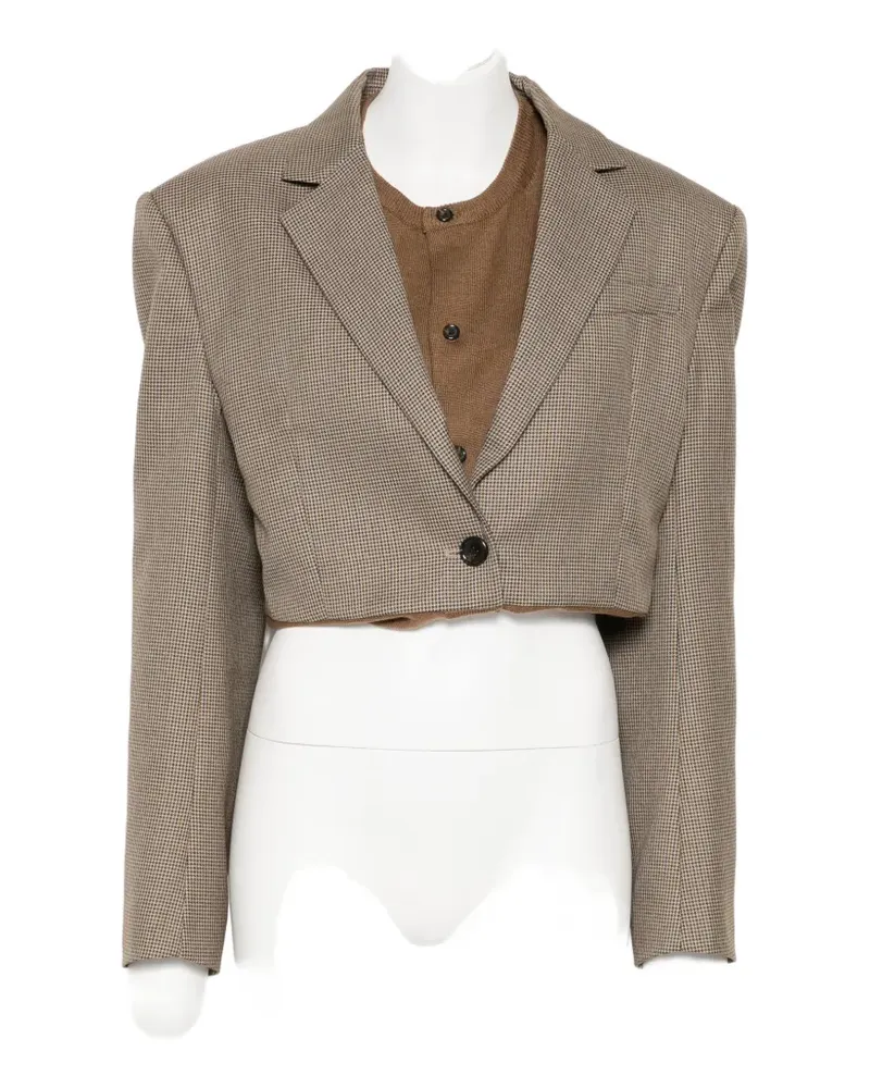pushBUTTON Karierter Hybrid-Blazer - Braun Braun