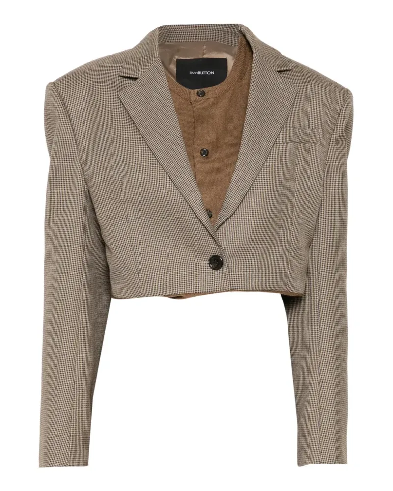 pushBUTTON Karierter Hybrid-Blazer - Braun Braun