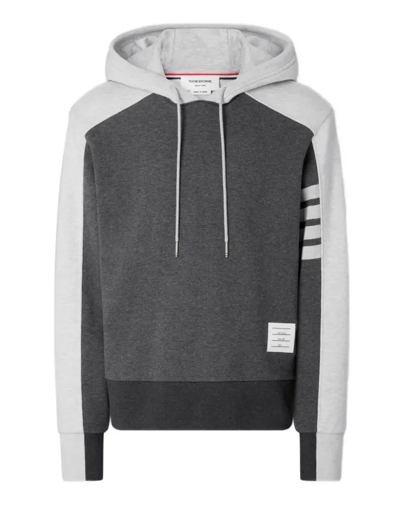Thom Browne Hoodie in Colour-Block-Optik - Grau Grau