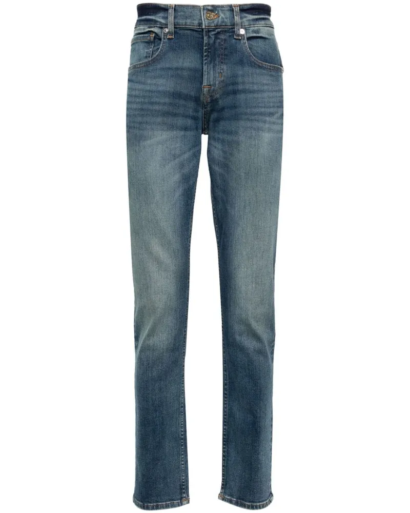 7 for all mankind Halbhohe Slimmy Tapered-Jeans Blau