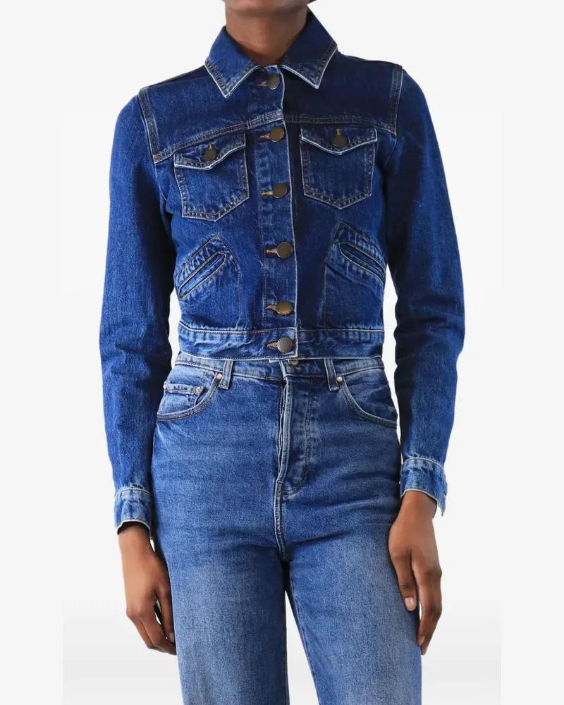 Maje cropped denim jacket - Blau Blau