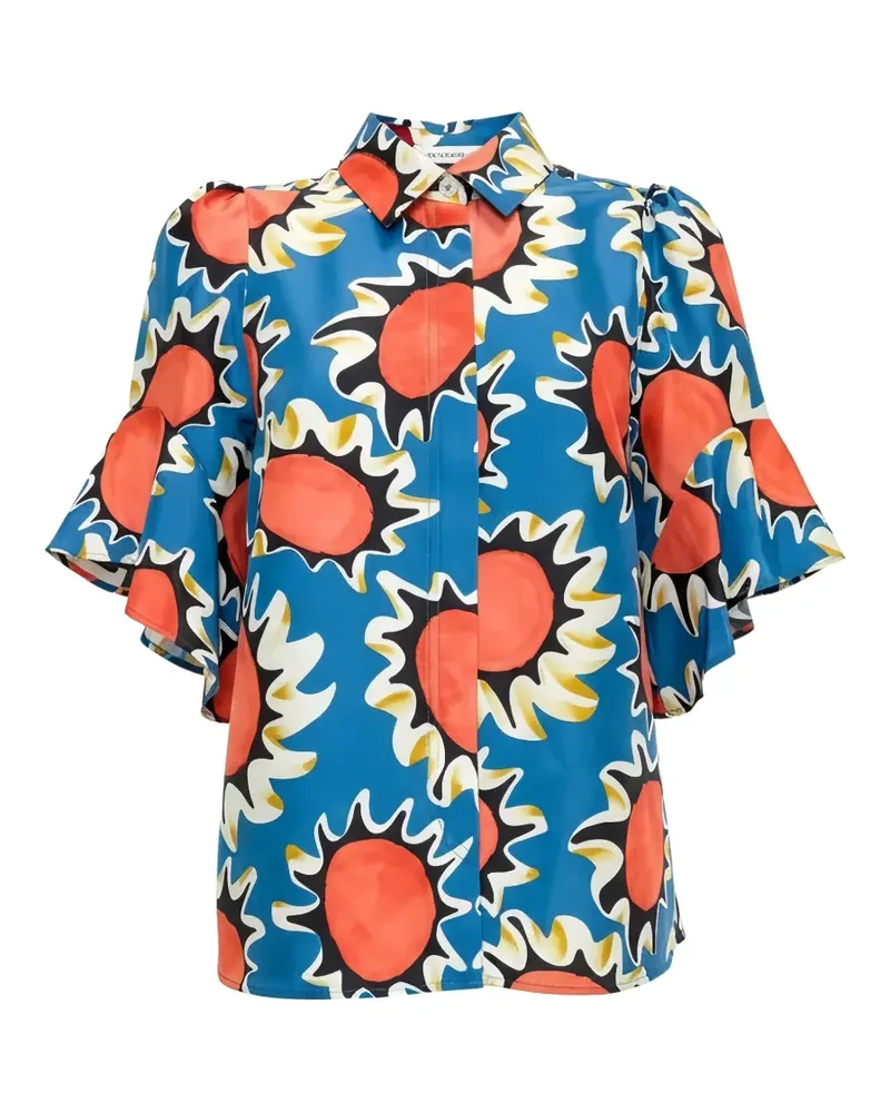ODEEH floral-print shirt - Blau Blau