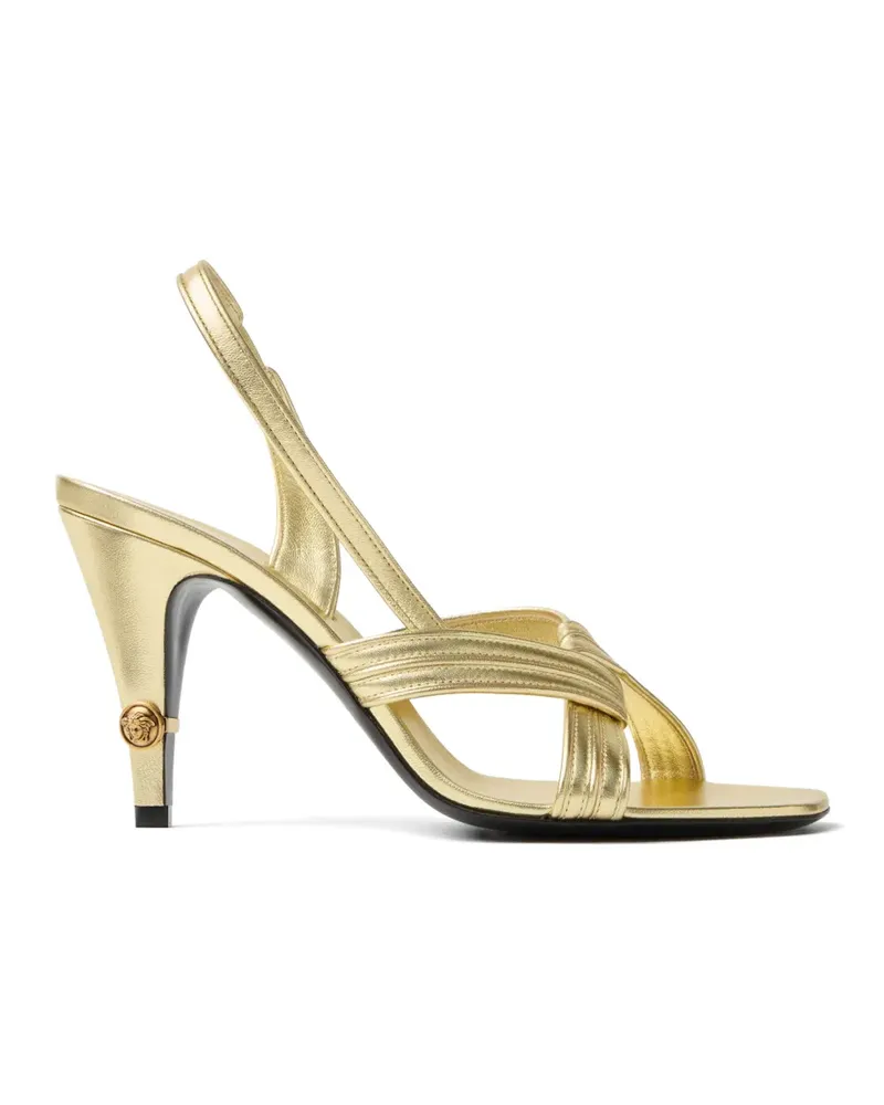 Versace Gianni metallic nappa sandals 90 mm - Gold Gold
