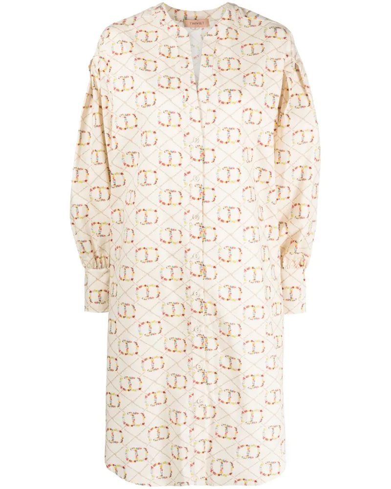 Twin-Set Kleid mit Logo-Print - Nude Nude