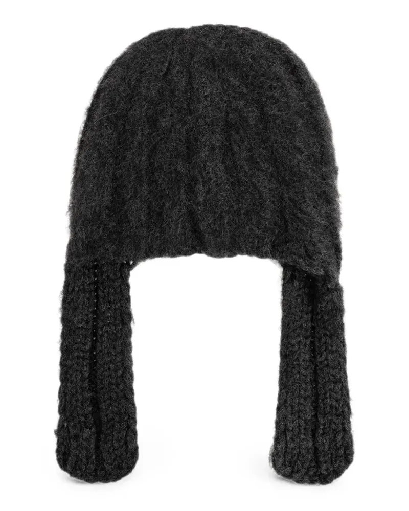 Maison Margiela cable-knit beanie hat - Grau Grau
