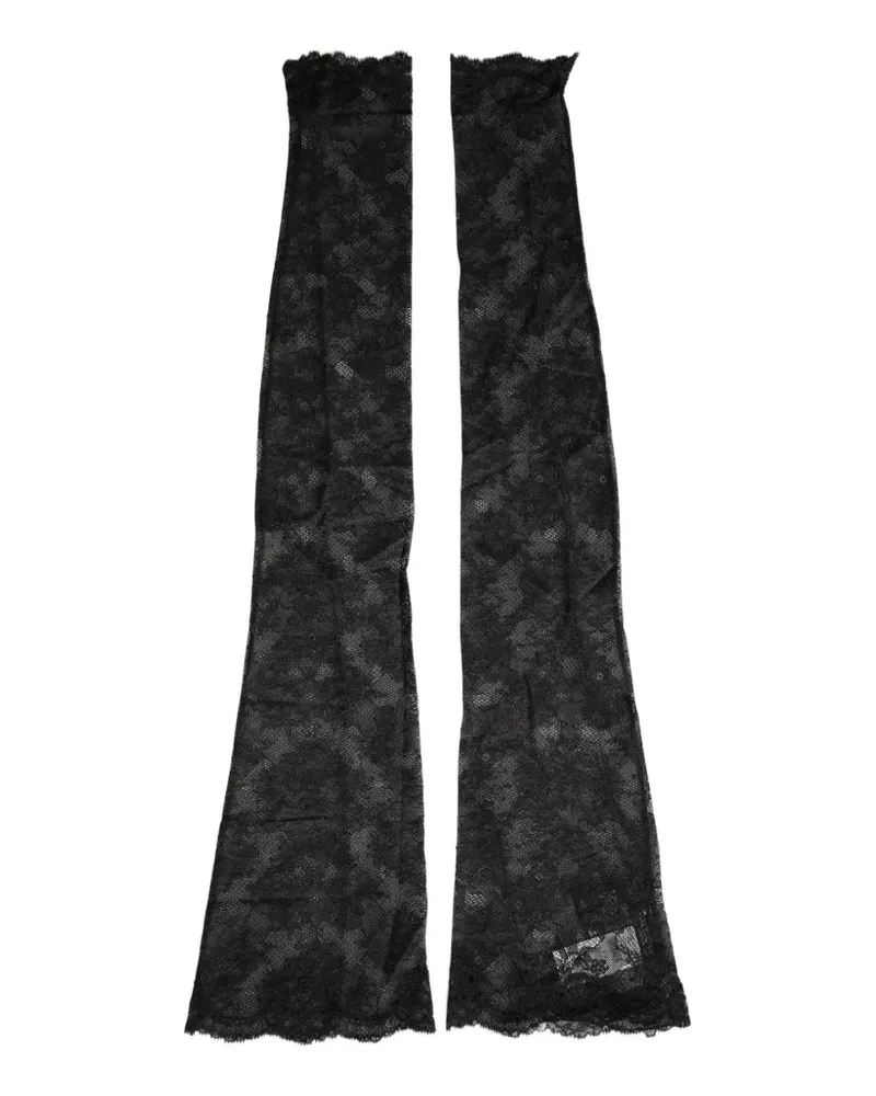 Dolce & Gabbana floral-lace knee-high socks - Schwarz Schwarz