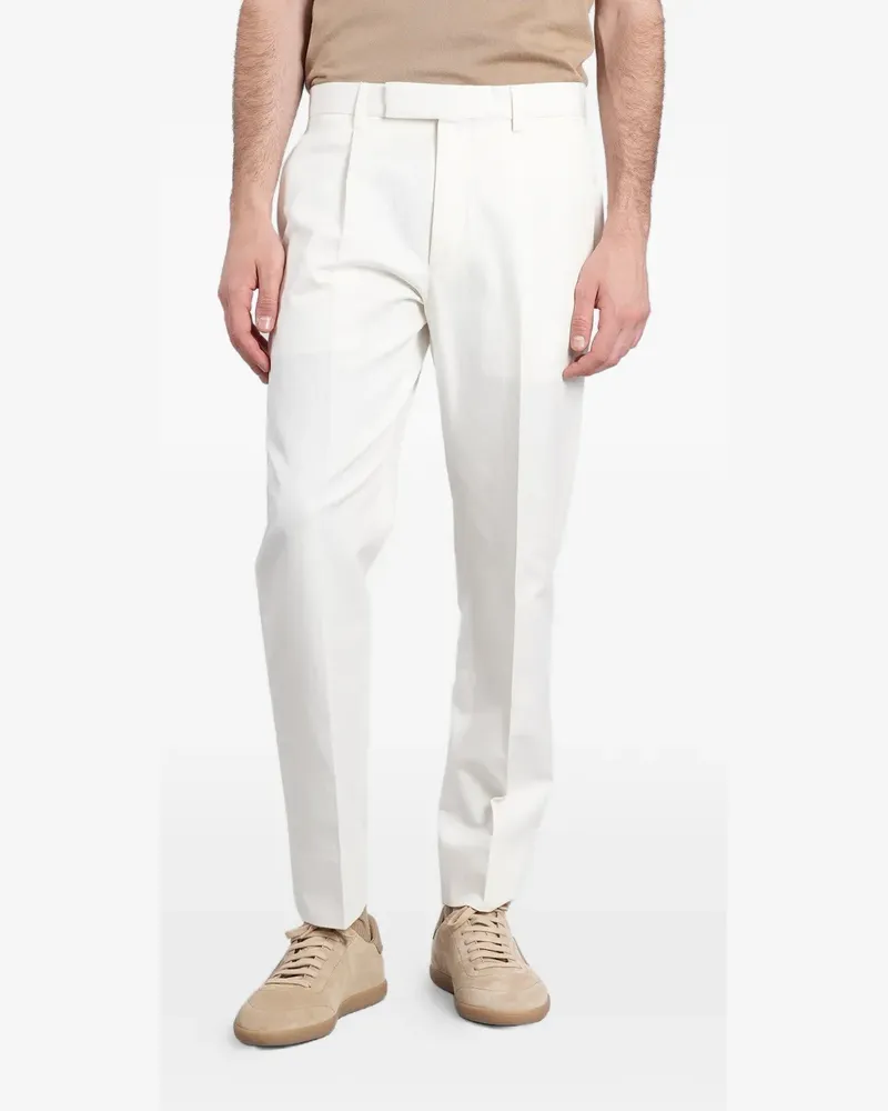 Ermenegildo Zegna pleated pressed-crease trousers - Weiß Weiß