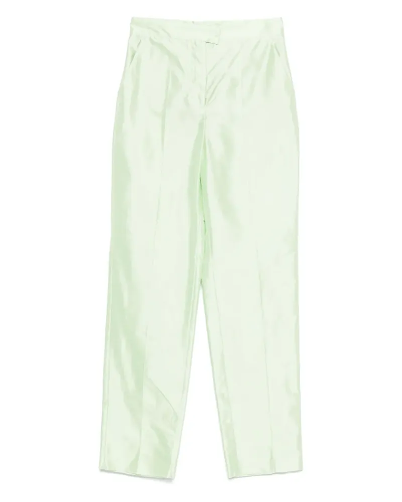 Max Mara Seidenhose mit hohem Bund - Grün Grün
