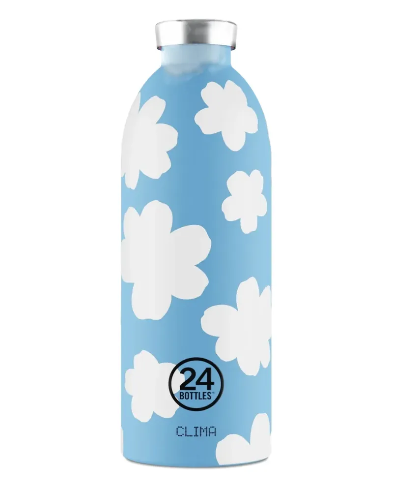 24BOTTLES Clima Flasche mit Wolken-Print (500ml) - Blau Blau