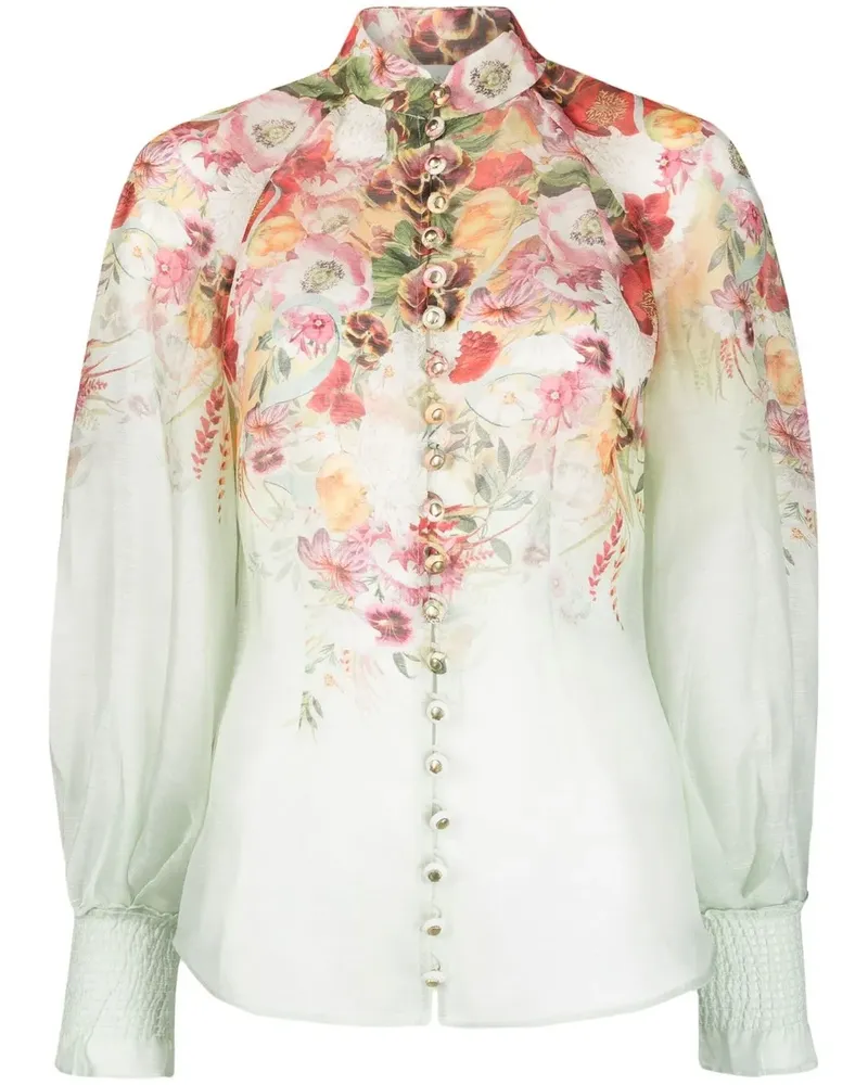 Zimmermann Bluse mit Blumen-Print - Grün Grün