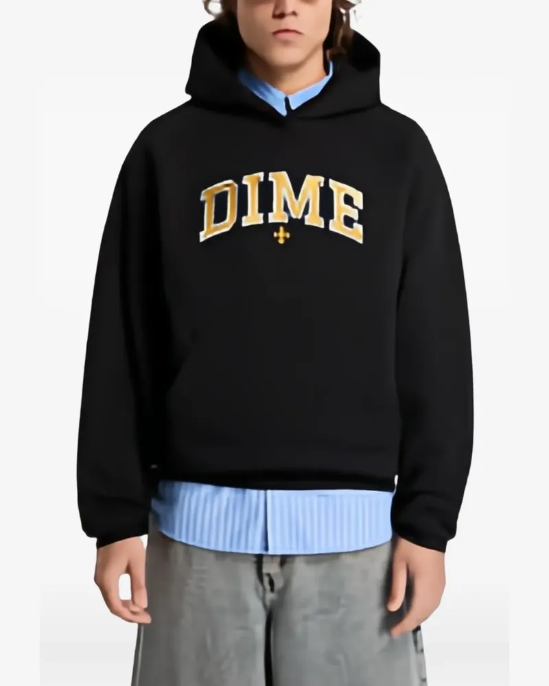 Dime Varsity logo-embroidered hoodie - Schwarz Schwarz