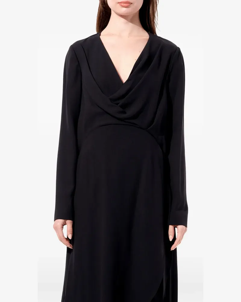 Balenciaga draped long-sleeve gown - Schwarz Schwarz