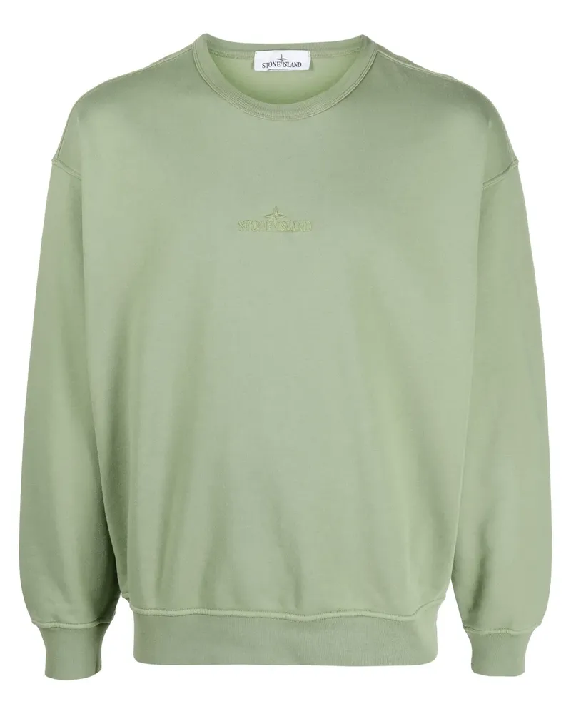 Stone Island Sweatshirt mit Logo-Stickerei - Grün Grün