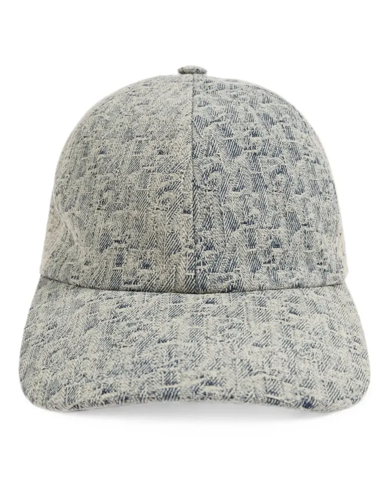 Emporio Armani monogram-jacquard denim baseball cap - Blau Blau
