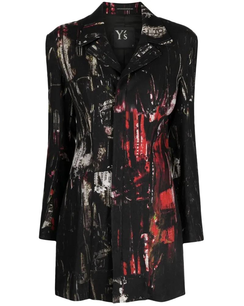 Yohji Yamamoto Blazer mit Print - Schwarz Schwarz