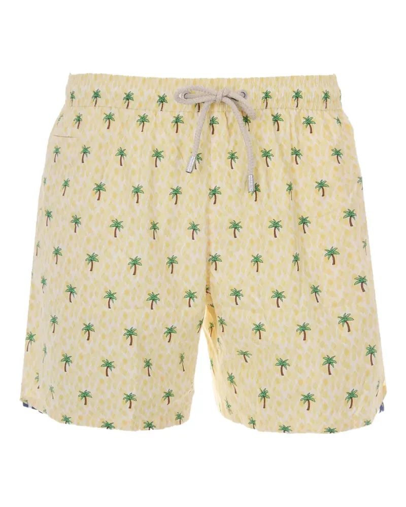 MC2 Saint Barth Comfort Light palm-print drawstring swim shorts - Gelb Gelb