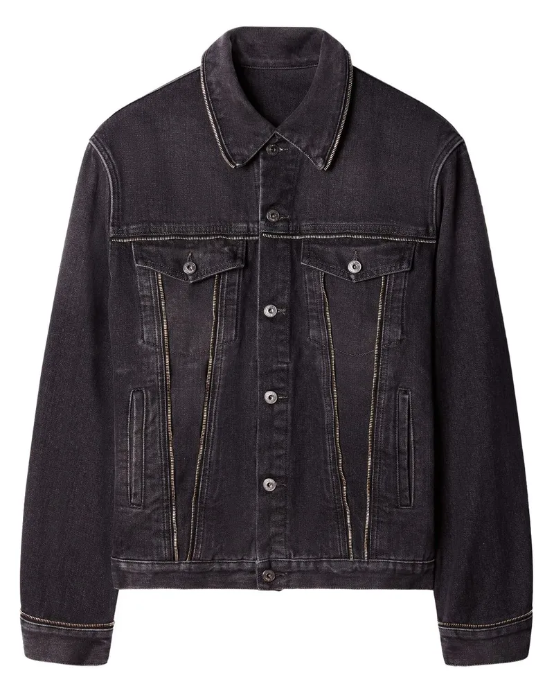 OFF-WHITE Zip Skate Jeansjacke - Grau Grau