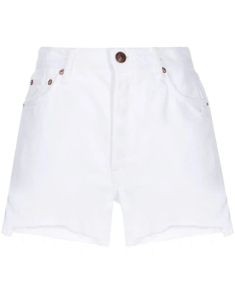 Rag & Bone Ausgefranste Jeans-Shorts Weiß