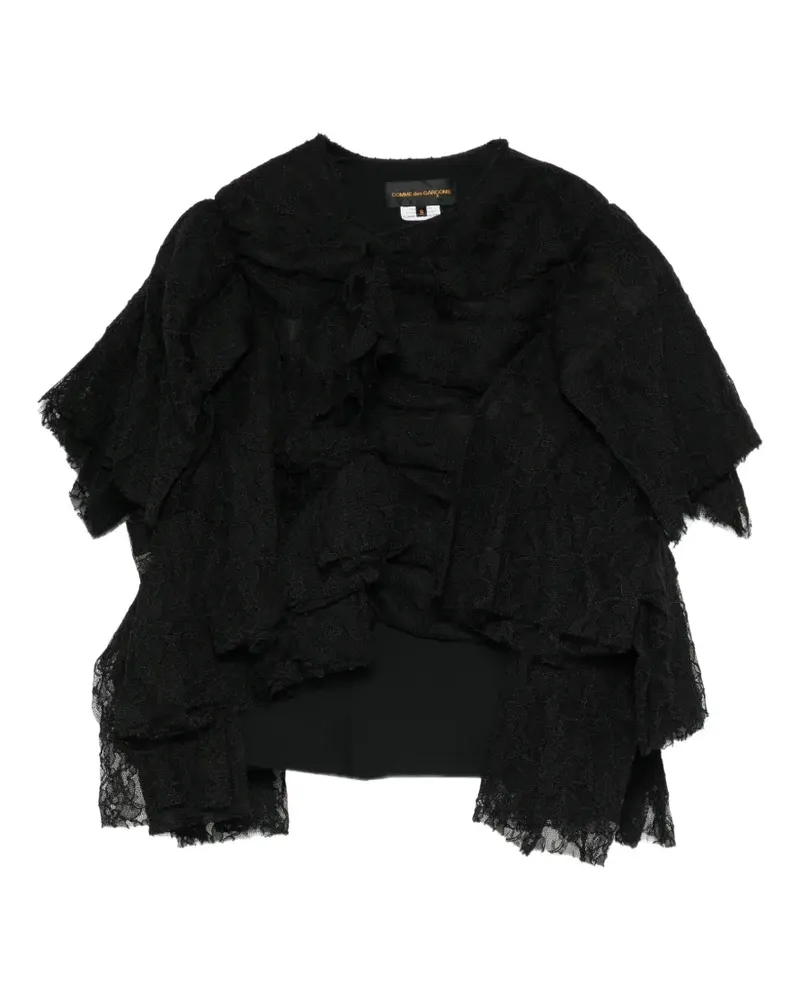 Comme des Garçons Gerüschte Jacke mit Spitzeneinsatz - Schwarz Schwarz