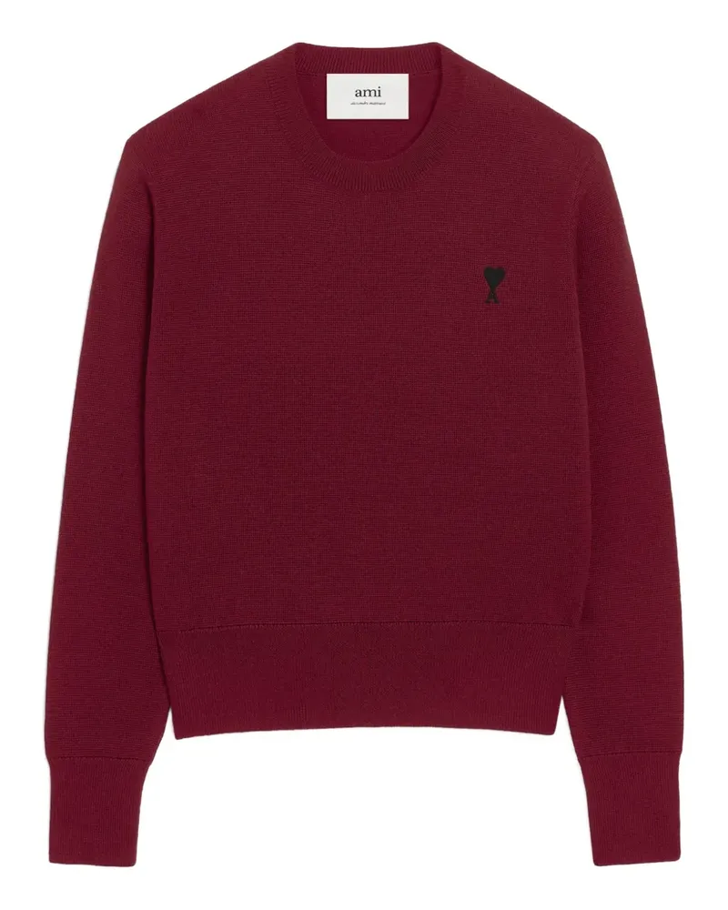 AMI Paris Pullover mit Herzstickerei - Rot Rot