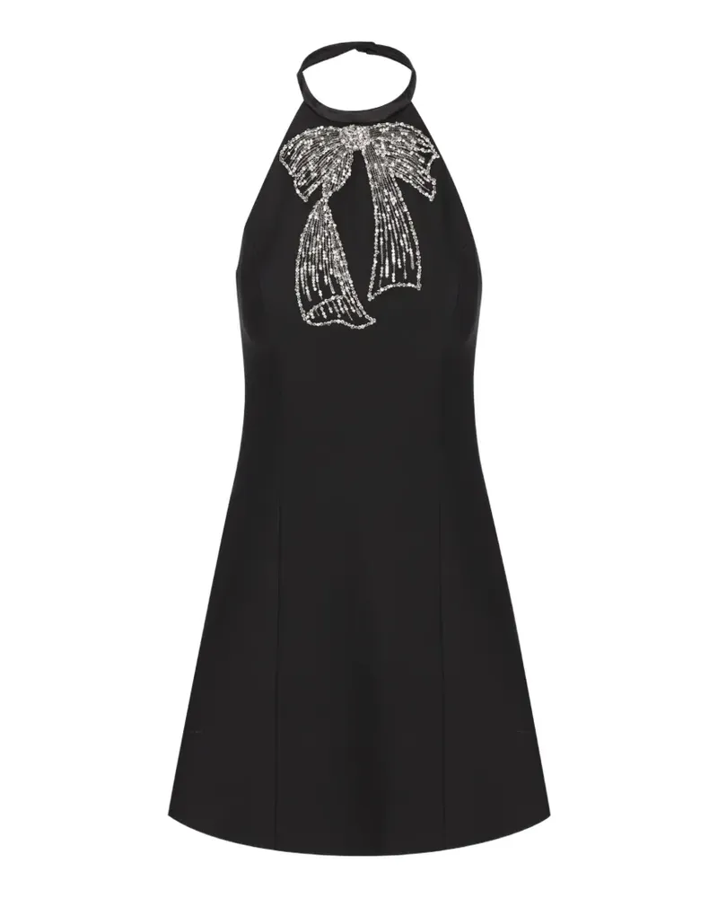 Valentino Garavani crystal-embroidered bow mini dress - Schwarz Schwarz
