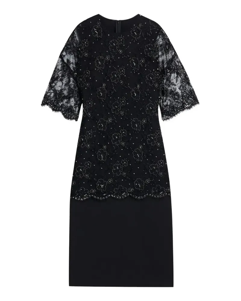 Valentino Garavani embellished floral-lace midi dress - Schwarz Schwarz
