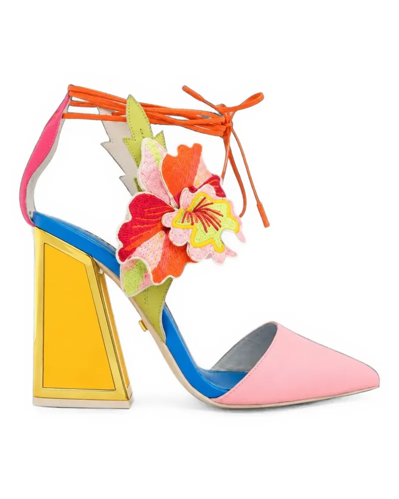 Kat Maconie Mules mit Blumen-Stickerei - Weiß Weiß
