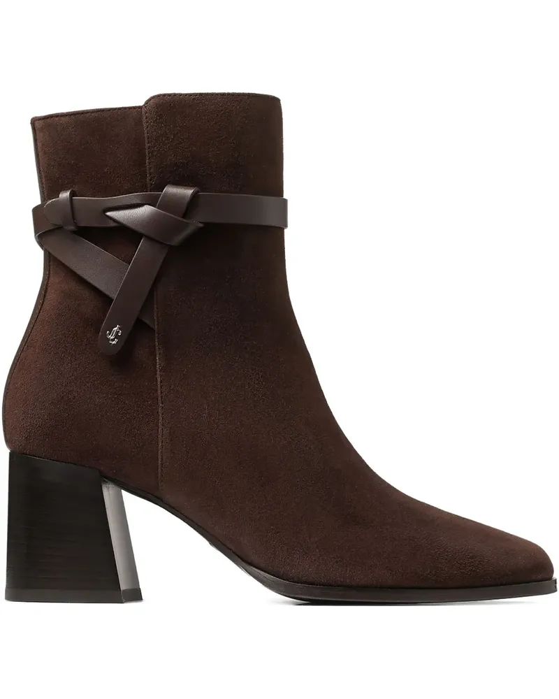 Jimmy Choo Lawton Stiefel mit geknotetem Riemen 60mm - Braun Braun