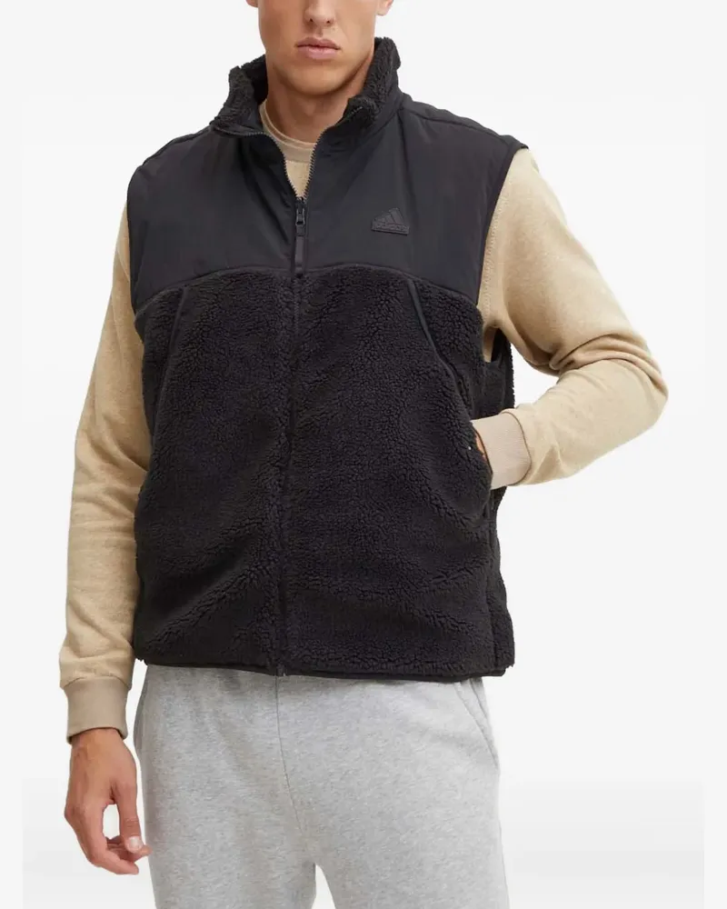 adidas fleece-panelled zip-up vest - Schwarz Schwarz
