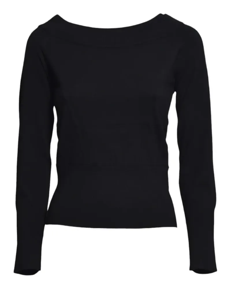 Max Mara Pullover mit U-Boot-Ausschnitt - Schwarz Schwarz