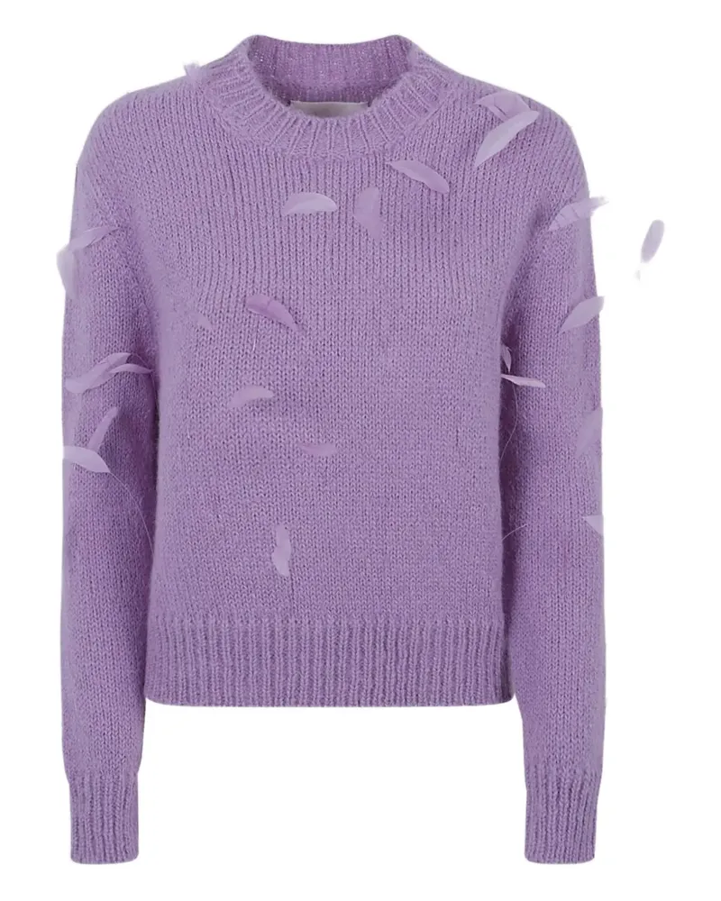 Jil Sander Pullover mit Federn - Violett Violett