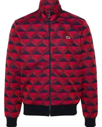 Lacoste Sweatshirtjacke mit geometrischem Muster Rot