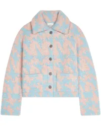 Dries van Noten Geknöpfter Jacquard-Cardigan Blau