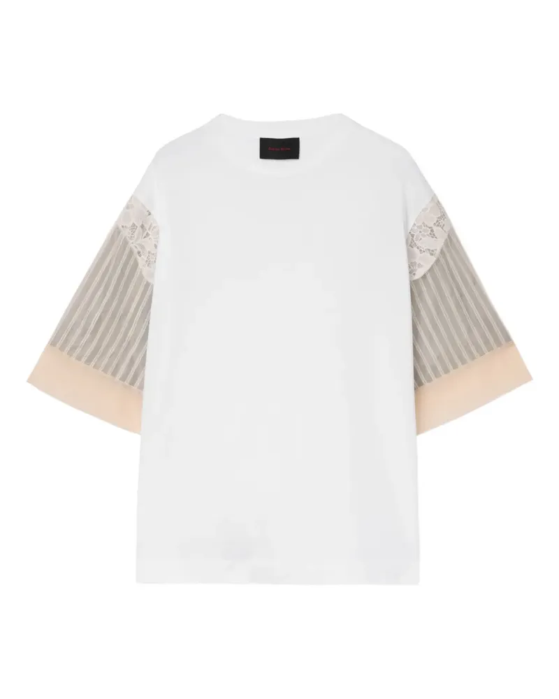 Simone Rocha lace-patchwork T-shirt - Weiß Weiß