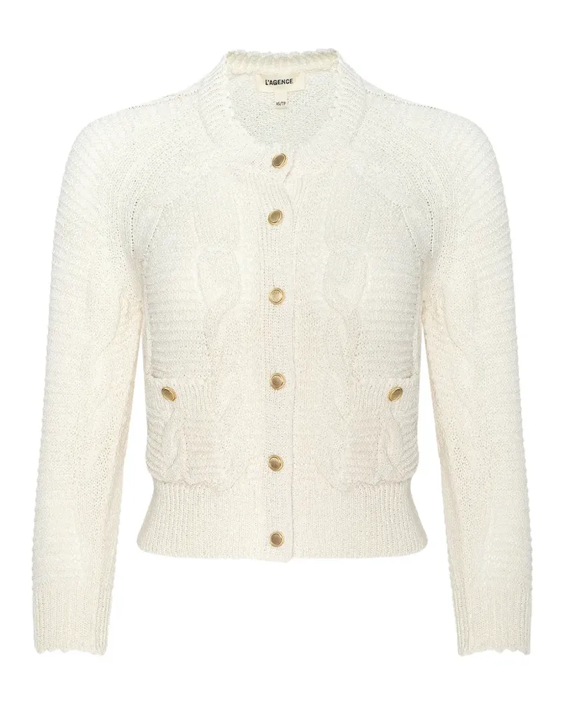 L'Agence Darcy Cardigan mit Zopfmuster - Nude Nude