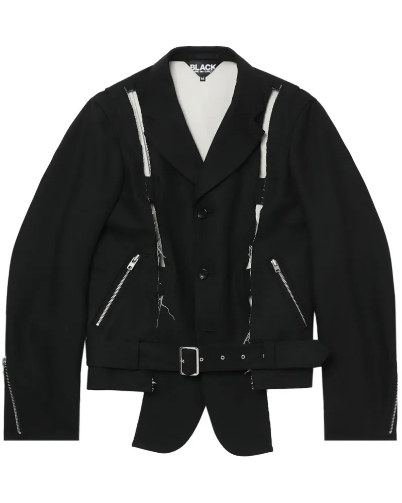 Comme des Garçons Bikerjacke mit Cut-Outs - Schwarz Schwarz
