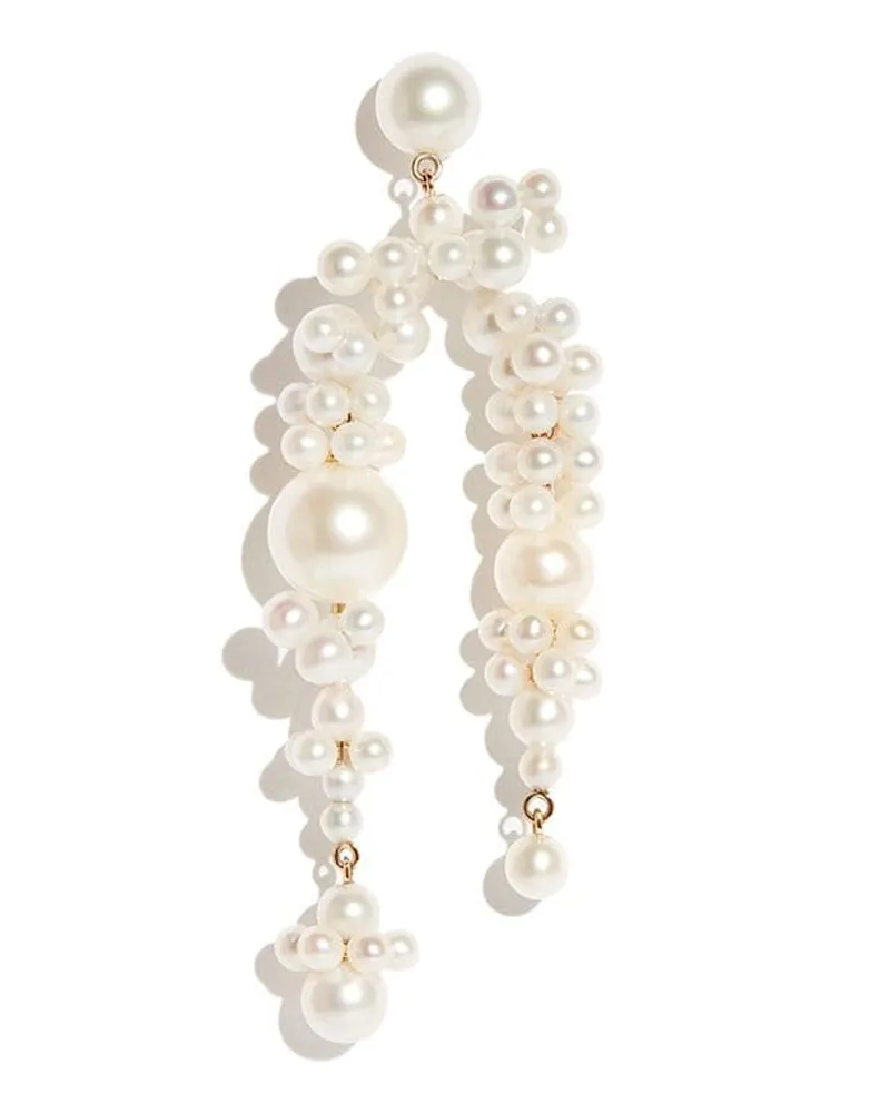 Sophie Bille Brahe 14kt Fontaine Nuit Gelbgoldohrring mit Perle