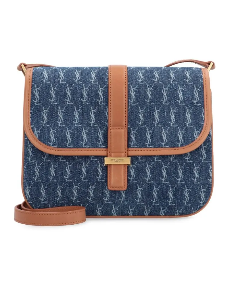 Saint Laurent Monogram Denim-Umhängetasche - Blau Blau