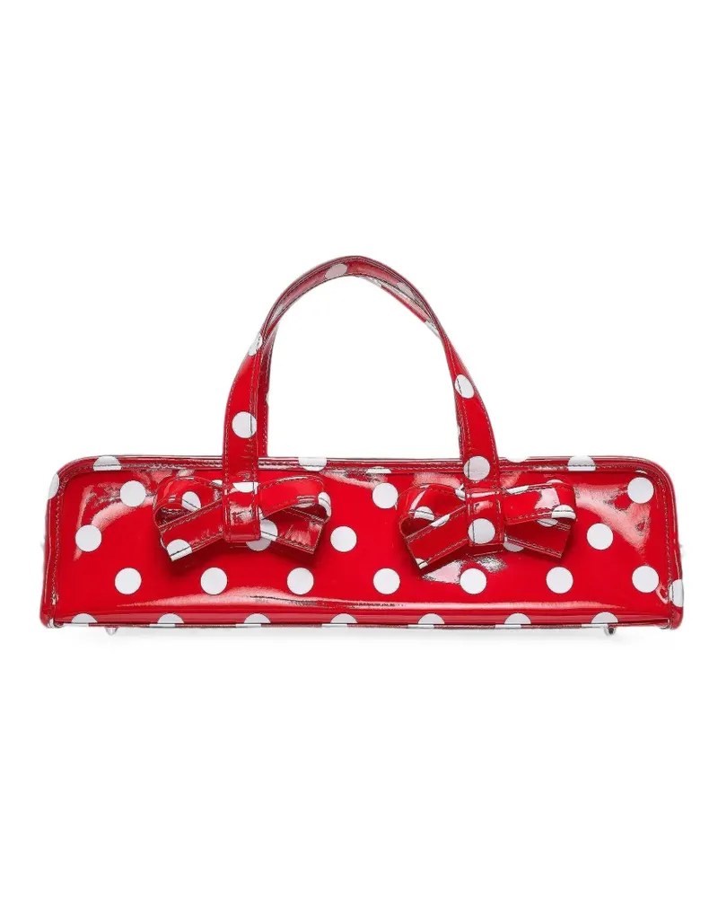 Comme des Garçons polka-dot bow-detail tote bag - Rot Rot