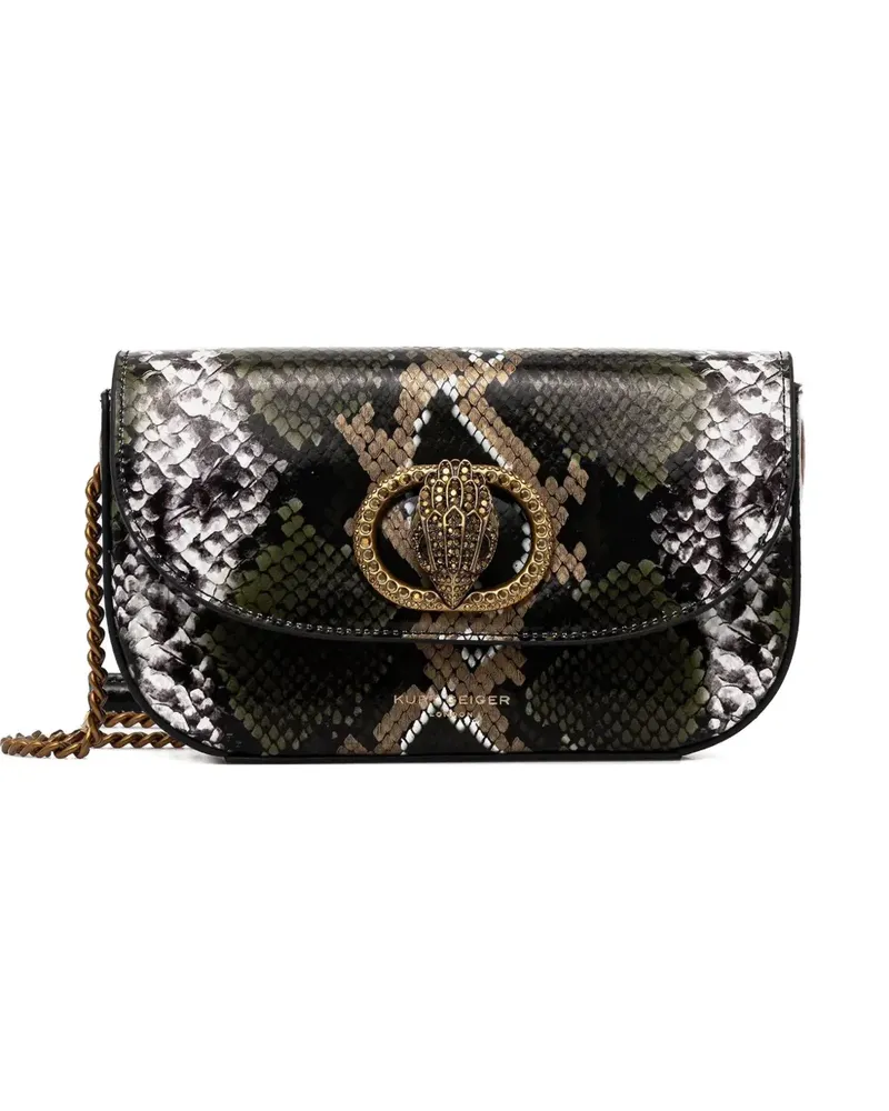 Kurt Geiger snakeskin-effect chain cross body bag - Schwarz Schwarz