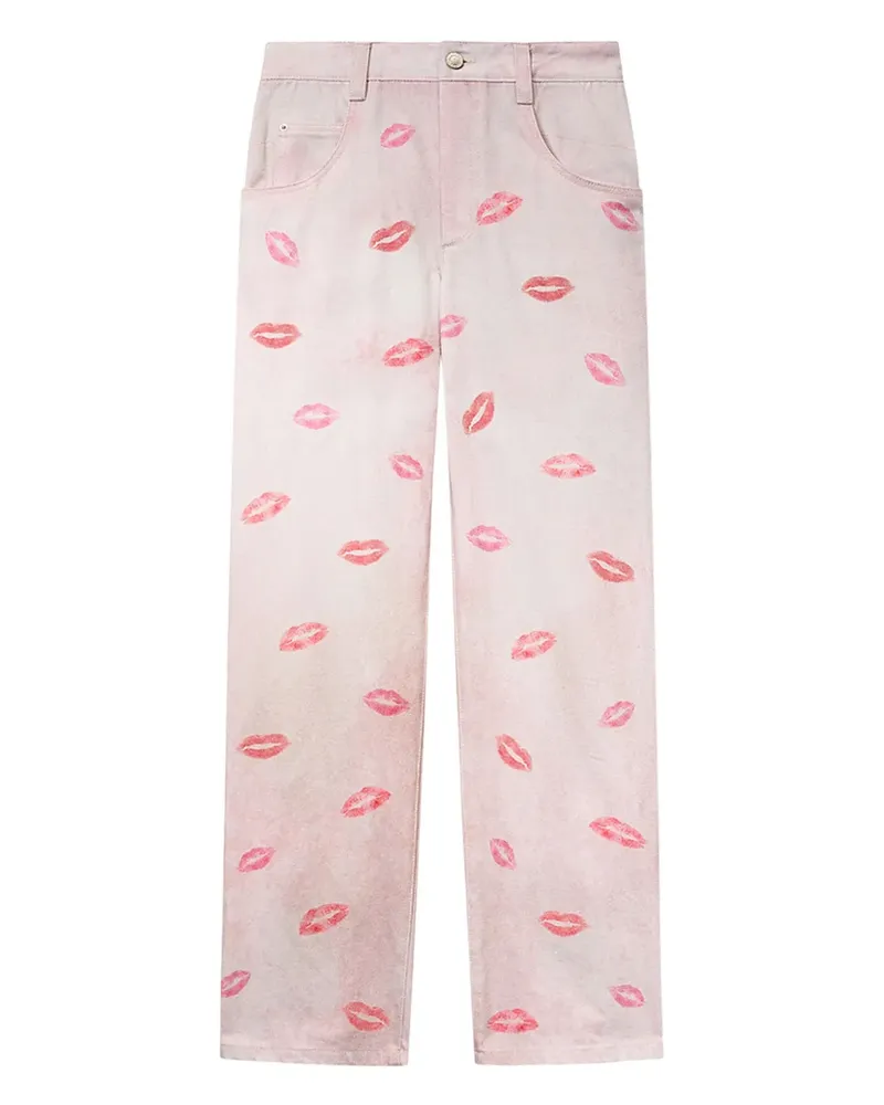 Isabel Marant Brinsa Hose mit Lippen-Print - Rosa Rosa
