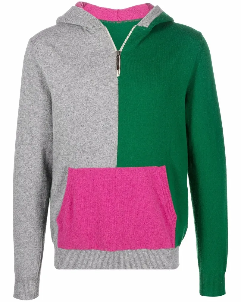 MACKINTOSH Gestrickter Hoodie in Colour-Block-Optik - Grün Grün