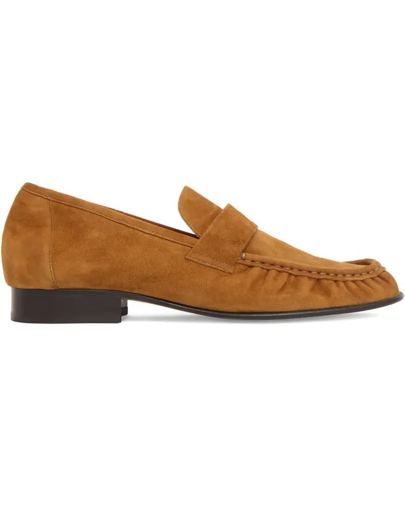 Mansur Gavriel Geraffte Loafer aus Wildleder - Braun Braun