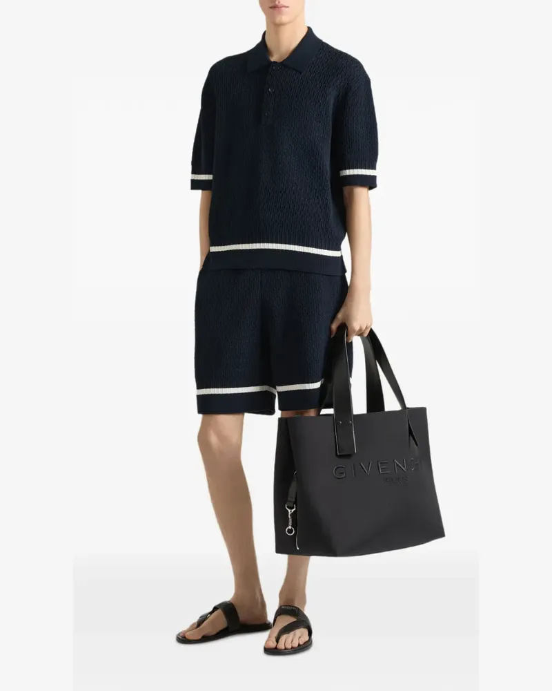 Givenchy Gestrickte Bermudas mit  Paris-Stickerei - Blau Blau
