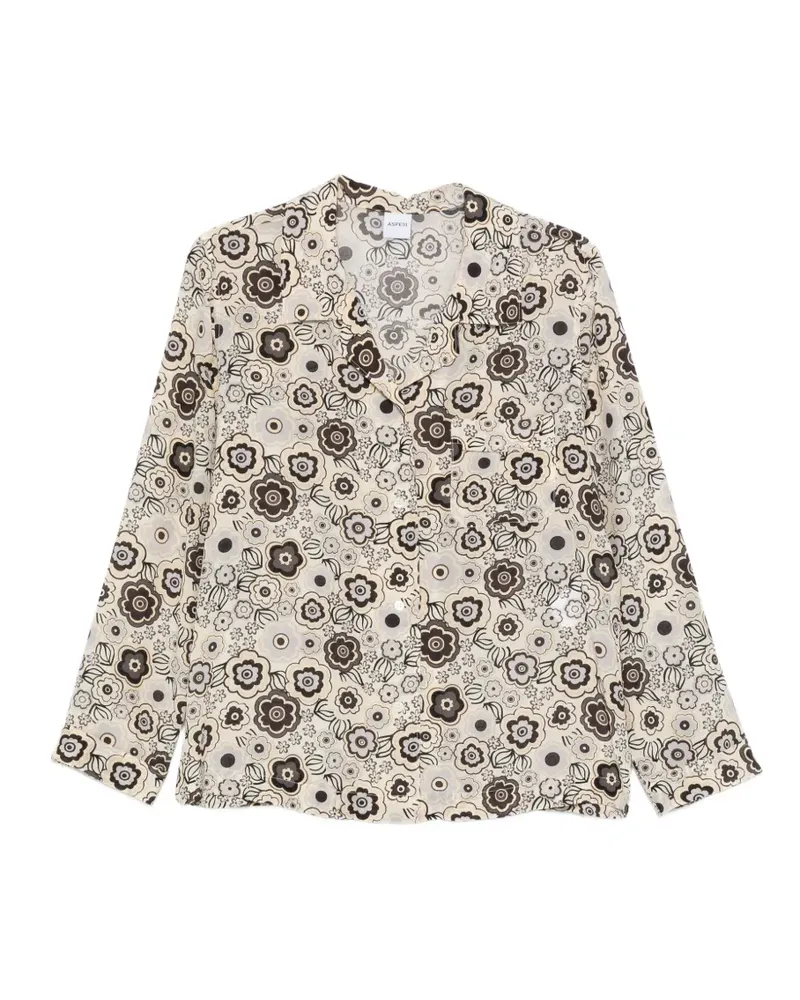 ASPESI Hemd mit Blumen-Print - Nude Nude
