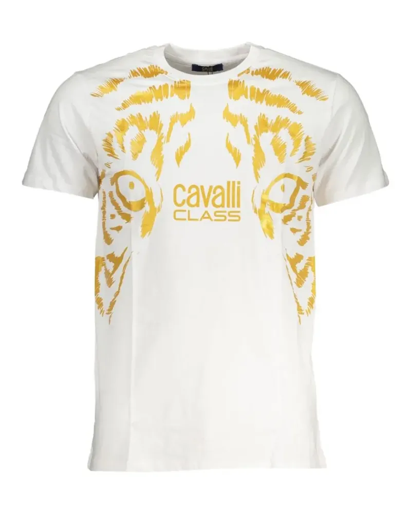 Roberto Cavalli T-Shirt mit Tiger-Print - Weiß Weiß
