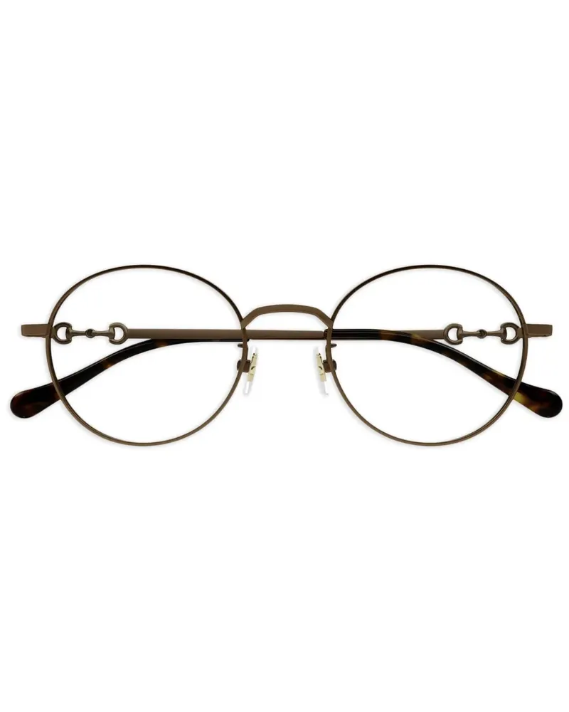Gucci Brille mit rundem Gestell - Braun Braun