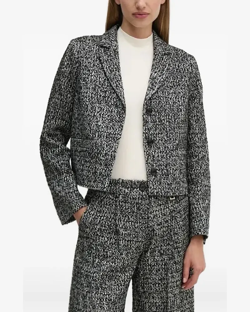 JOOP! Tweed-Jacke mit fallendem Revers - Schwarz Schwarz